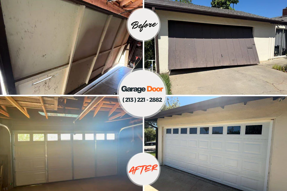 Before and after: garage door repair Halaula, HI